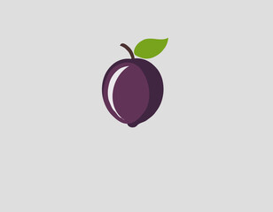 Cartoon plum on white
