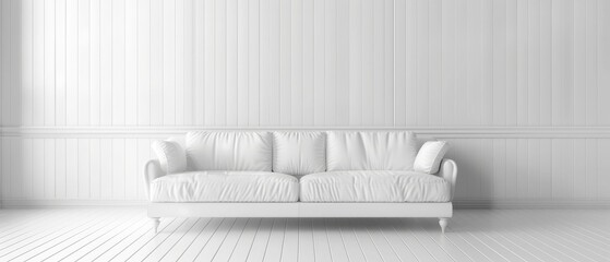 white room with sofa. Living room interior. Scandinavian interior. 3d illustration