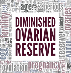 Fototapeta premium DOR Diminished Ovarian Reserve word cloud conceptual design isolated on white background.