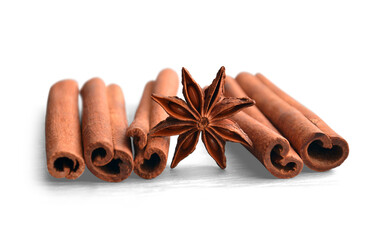 delicious spices to season food and give aromas of cinnamon and cloves, with transparent background...