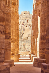 Karnak Temple Great Hypostyle Hall Pillars in Luxor - ancient Th - 752885338