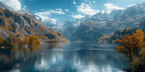  Breathtaking landscape with lake in the beautiful mountains © toomi123