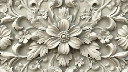 Floral cottagecore style pattern in white color.