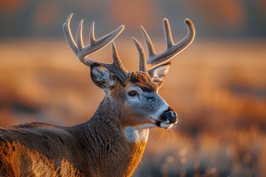 deer in winter, deer stag silhouette in the mist, Large red deer stag walking towards the camera, deer in winter, Generative Ai