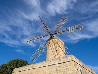 old windmill in the village of island