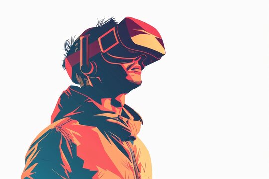 VR Independent Mixed Virtual Reality Goggles for Agreement. Augmented reality Glasses Narrowcasting. Future Technology entertainment sector Headset Gadget and Virtual Reality Expeditions Wearable