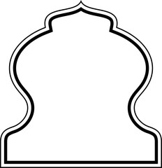 Islamic Dome Design double lines Outline Linear Black Stroke silhouettes Design pictogram symbol visual illustration