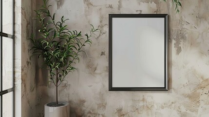 a frame gracefully hanging on a white gallery wall, capturing its beauty and elegance.