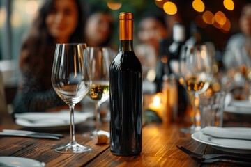 Friends meet at a restaurant and go for a glass of red wine.