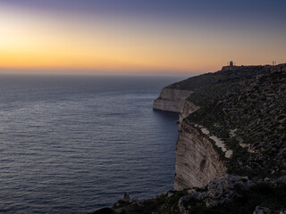 sunset over the cliffs