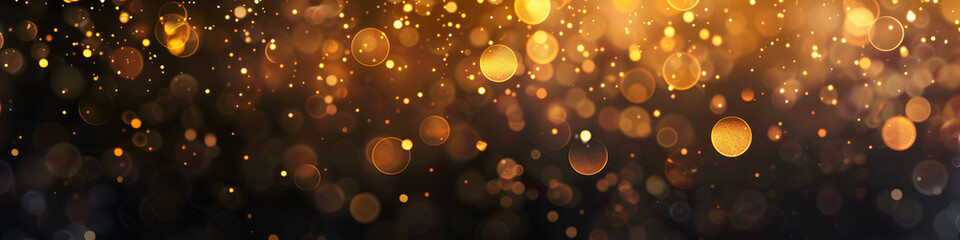 Abstract Glitter Background, Bokeh, Shallow Depth Of Field, Floating golden sparkles, Generative Ai