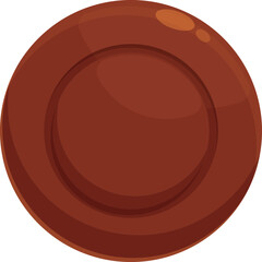 Circle chocolate icon cartoon vector. Cocoa organic food. Hot food party
