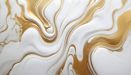 "Indulge in the intricate details of a white and gold marble texture, captured in a stunning abstract fluid art painting that exudes elegance and sophistication."
