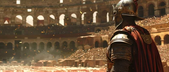 Papier Peint photo autocollant Vieil immeuble A gladiator's view in the Colosseum, ready for an epic battle