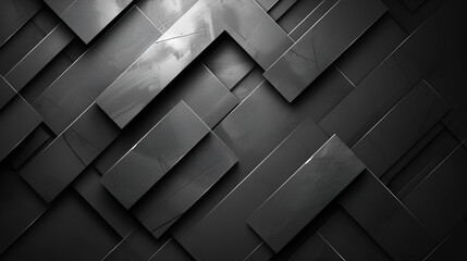 abstract black and silver are light gray with white the gradient, modern luxury black background, Geometric shapes of black paper, composition abstract, Generative Ai