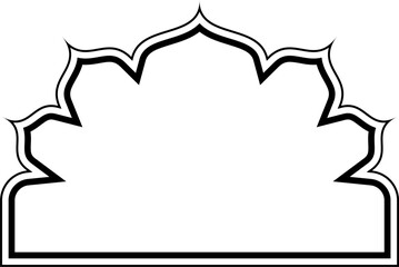 Islamic Dome Design double lines Outline Linear Black Stroke silhouettes Design pictogram symbol visual illustration