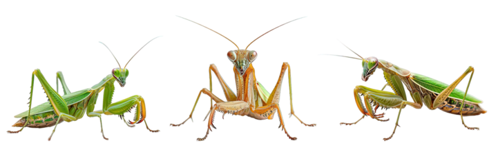 praying mantis isolated on transparent background ,generative ai