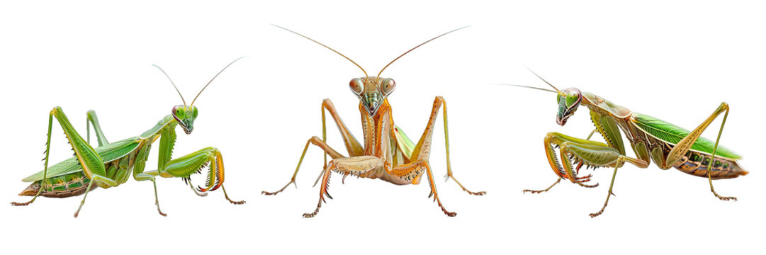 praying mantis isolated on transparent background ,generative ai