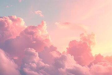 Pink Clouds Filled Sky at Sunrise, To evoke a sense of tranquility and serenity, and add a touch of natural beauty to any design or decor project