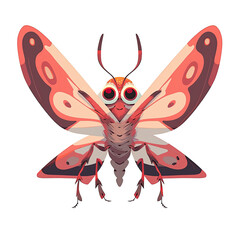 An illustration of a beautiful red and white-winged moth
