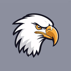 eagle head mascot flat vector illustration 
