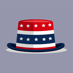 usa flag colors hat flat vector illustration