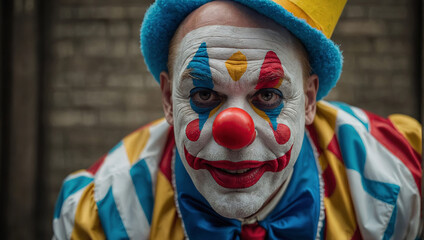 portrait of a clown with a mask