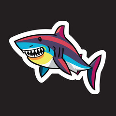 Shark love pride lgbtq vector illustration cartoon mascot blue marine ocean fish animal