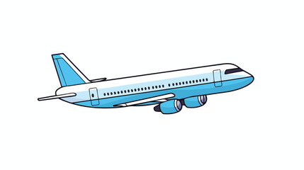 Plane line icon on white background isolated on white