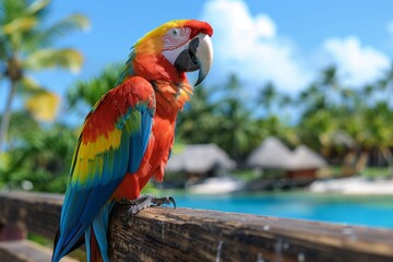 Tropical Macaw Perched