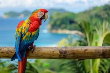 Tropical Macaw Perched