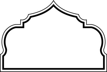 Islamic Dome Design double lines Outline Linear Black Stroke silhouettes Design pictogram symbol visual illustration