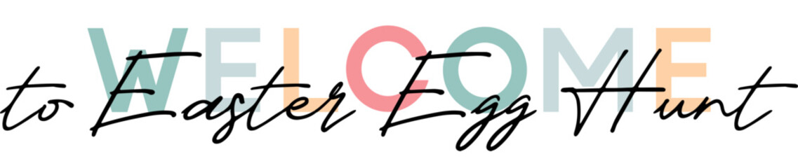 Happy easter lettering. Cute hand drawn illustration, card template