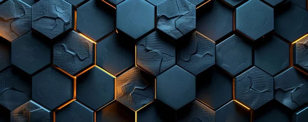 Tapeten Futuristic Hexagon Technology Background. Abstract 3D render of a hexagonal pattern with a technological and futuristic feel. © AI Visual Vault