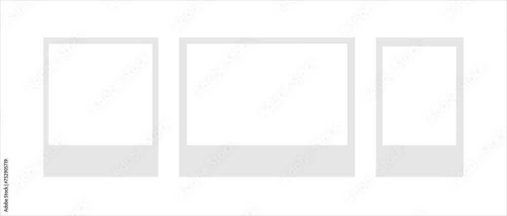 Wall mural vector polaroid frames in different sizes: realistic photo templates with shadows. vintage card set 
