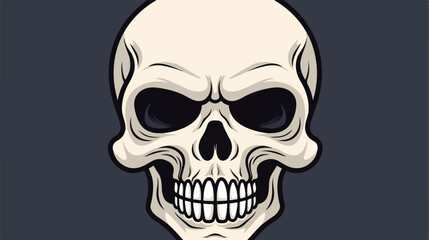 Spooky skull cartoon isolated on white background.