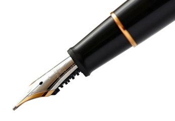 Close up of a pen on a blank piece of paper about to start writing