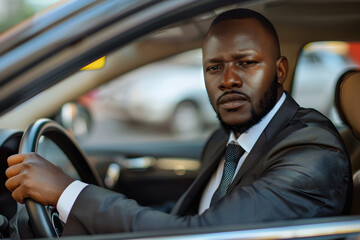 Mann im Auto am Steuer