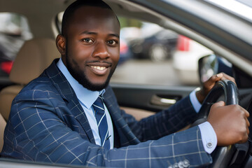 Mann im Auto am Steuer