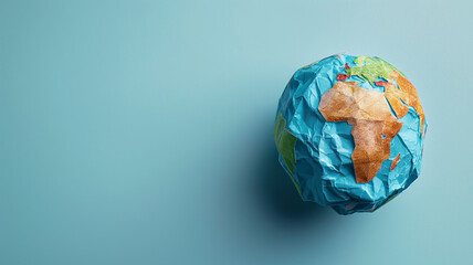 Planeta tierra hecha con papel, origami, - obrazy, fototapety, plakaty