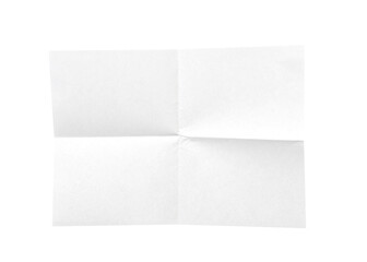 White blank folded page, sheet isolated on white, clipping path, PNG - 752911321