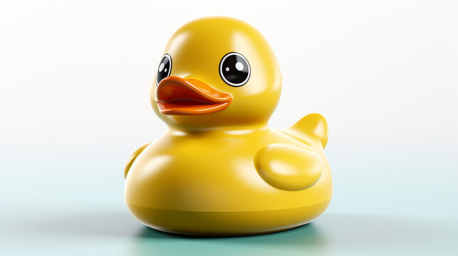 Yellow rubber Duck toy, generative ai