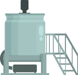Big tank soap production icon cartoon vector. Mixer factory. Liquid service testing