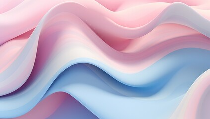 A smooth blend of undulating curves in warm oranges and cool blues creating a soothing abstract design. - obrazy, fototapety, plakaty