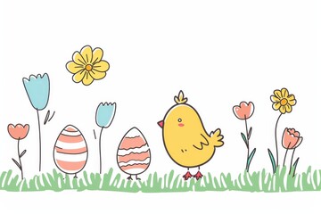Easter Egg Basket Chicks. Happy easter Easter song bunny. 3d Easter food table decorations hare rabbit illustration. Cute easter inspiration festive card wallpaper easter egg decorating ideas