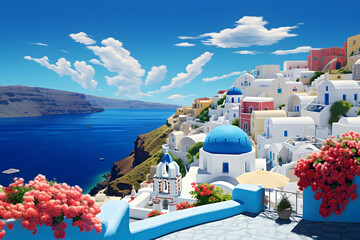 Fototapeta premium santorini, greece