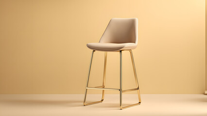 3D Gold Bar Stool for Creating a Welcoming Atmosphere in Cafe and Coffee Shop Spaces