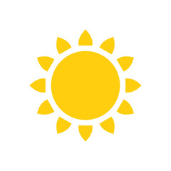Sun icon. Trendy vector summer symbol for website design, web button, mobile app. Sun power logo
