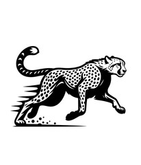 Cheetah monochrome isolated vector illustration