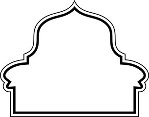 Islamic Dome Design double lines Outline Linear Black Stroke silhouettes Design pictogram symbol visual illustration
